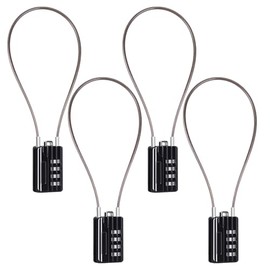 SEPOX® 4 piezas candados de combinación reiniciables, cuerpo de 1-3/16 pulgadas de ancho con cable extremadamente largo de 32 cm, candado de cable de combinación de 4 dígitos para maleta, bolsa de
