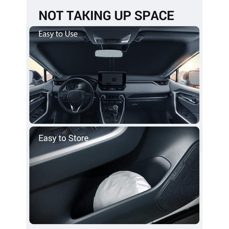 Proadsy 2025 Upgrade Front Windshield Sun Shade Foldable RAV4 Sunshade