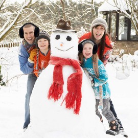 Women's Ear Warmers, Earmuffs, Men's Foldable Soft Black Plush Earmuffs for Winter, Cold Weather, Good Choice for Outdoor Cycling, Running, Skiing, with Black Headband 1 Piece, black