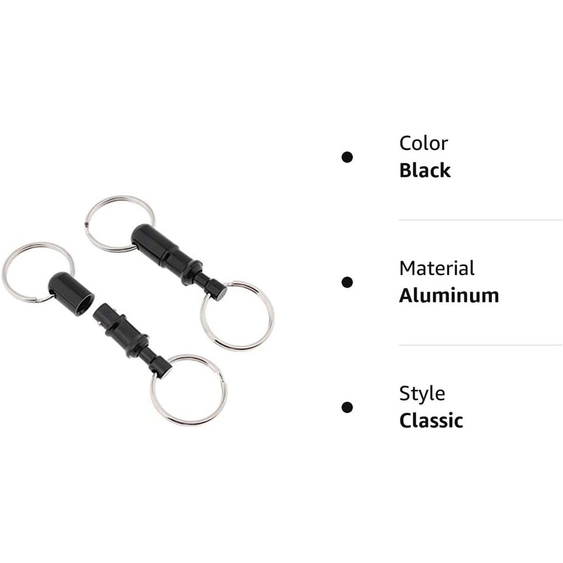 YangLand 2Pcs/Set Quick Release Keychain Pull-Apart Removable Keyring with Two