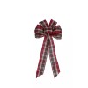 Handmade Small 5-6" Red and Green Woven Plaid Wired Wreath