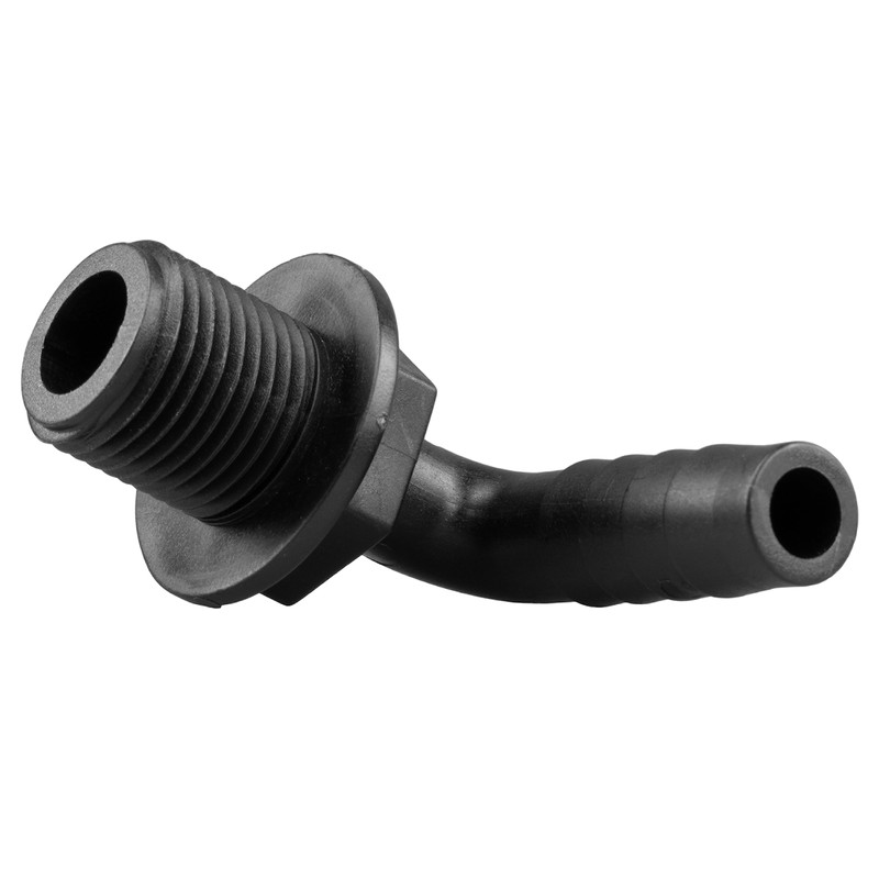 Water butt/rain barrel/water storage tank overflow hosetail elbow with nut