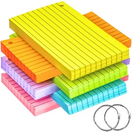 MotBach 180Pcs Colored Index Cards 4x6 Inch Flash Cards with Rings Lined Note Card Flashcards, Colorful Ruled Card Pad Index Note Books 4 x 6 Notecards for Studying School Supply College Office