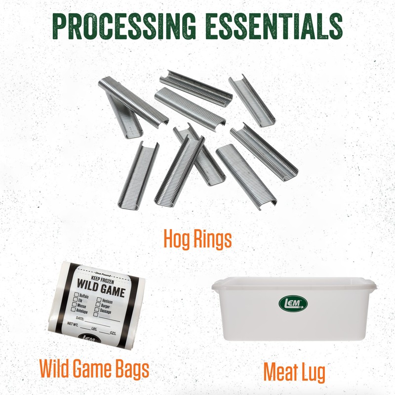 LEM Products Spring-Loaded Hog Ring Pliers, 100 Galvanized Steel Rings,