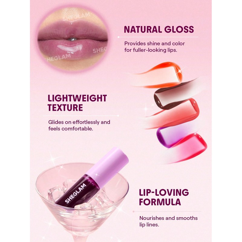 SHEGLAM Jelly Wow Tinted Lip Oil Plumping Lip Gloss Natural