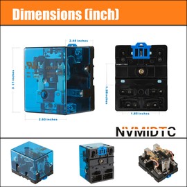 NVMIDTC JQX-62F-2Z AC 110V 80A Electromagnetic Relay Set with Ring Terminal Copper Crimp Connector, Din Rail and Terminal Blocks End Stopper Bracket