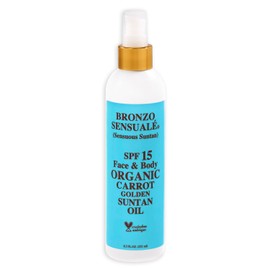 Bronzo Sensuale SPF 15 Sunscreen Protective Golden Tanning Organic Carrot Oil 8.5 Ounces