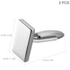 2 pcs Silver Cufflinks Classic cufflinks Mens Shirt Cufflinks Rectangle