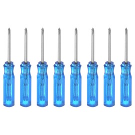 QUARKZMAN 8pcs PH0 Mini Phillips Screwdriver 1.5mm Magnetic Cross Head 45mm Length for Repairs on Small Appliances, Blue
