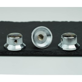 Guyker Top Hat Potentiometer Control Knobs with 6.3mm Dia. Shaft Pots - 3PCS CNC Aluminium alloy Bell Speed Tone Volume Switch Knob Replacement for Electric Guitar or Precision Bass, Chrome CKB019C