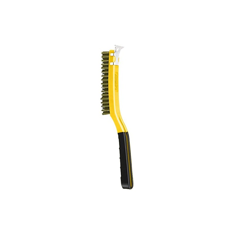 ALLWAY SB319/BB Soft-Grip Brass Wire Brush with Scraper