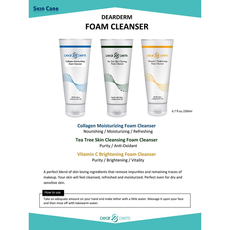 Dearderm Face Wash Series (Vitamin C)