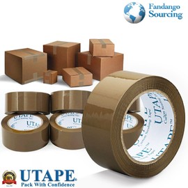UTAPE Brown Packing Tape for Shipping 6 Rolls Heavy Duty Carton Box Sealing Tape, Packing Tape Tan Color Total 660 Yards for Moving Boxes & Moving Supplies, 2 inches x 110 Yards