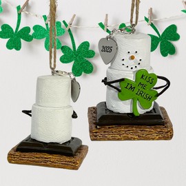 S'Mores Irish Ornaments for Christmas Tree, St Patricks Day Ornaments for Tree, Shamrock Ornaments, Ireland Ornament, Irish Christmas Décor, Irish, Kiss Me I'm Irish Dated 2025