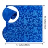 HommxJF 12 Pieces Scroll Damask Jacquard Satin Napkins Royal Blue