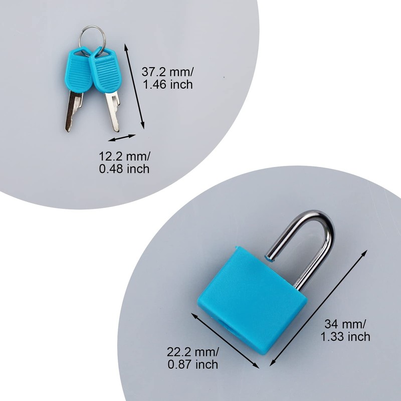 Suitcase Locks with Keys,6 Pack Small Padlock, Luggage Locks Coloured