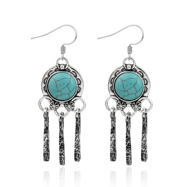 Western Turquoise Earrings for Women Boho Chic Dangle Handcrafted Jewelry