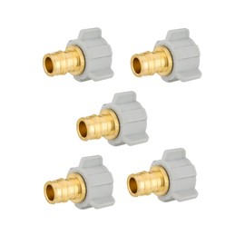 5-Pack EFIELD Pex-A Expansion Full Flow Brass Fittings 1/2" Pex X 1/2" Female NPT Swivel Adapter,ASTM F1960