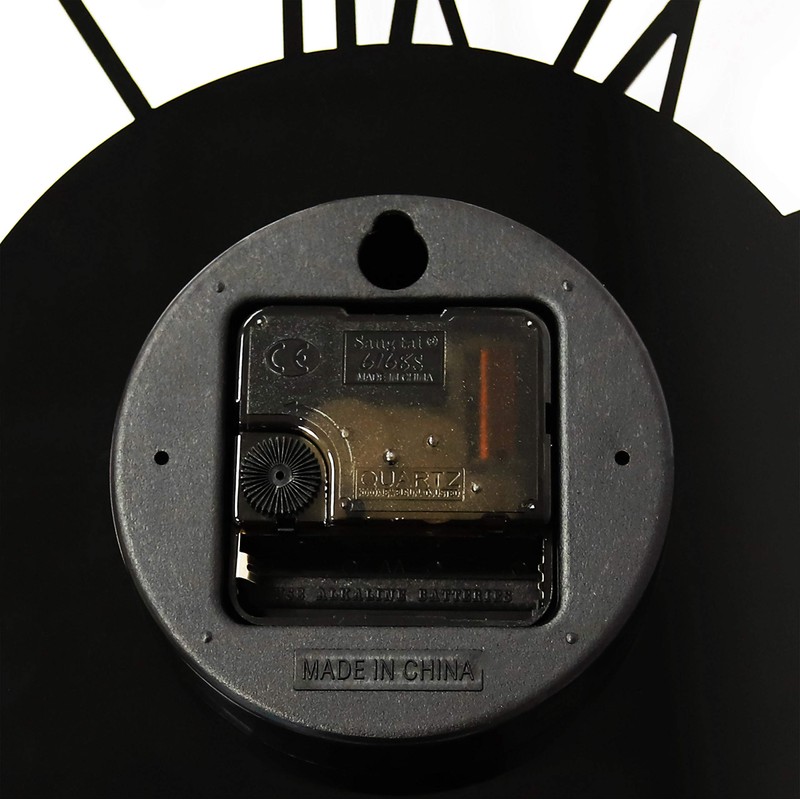 WALPLUS 30cm(11.8") Diameter Acrylic Gloss Roman Wall Clock Black Home