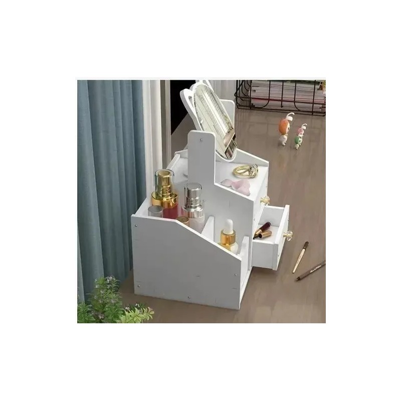 Multifuncional Organizador Cosmético Con Espejo Y Cajón