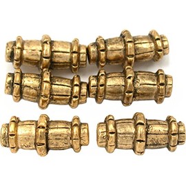 15g Bali Tube Beads Antique Gold PLT Bead 17mm Approx 6