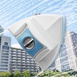 Magnetic Glass Cleaner Tools - Double Sided Windows Glass Cleaner Wiper for (5-25mm) Single Double Glazing 6-Files Adjustable Windshield Cleaner Tool for High-Rise (Blue)