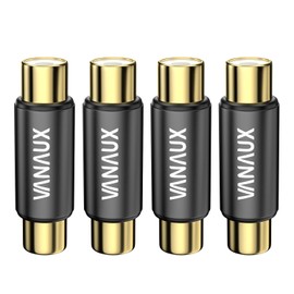 VANAUX 4PCS Gold Plated RCA Female to Female Coupler,Barrel Connectors Adapters Extend Subwoofer RCA Cables for HDTV,Speakers, Amplifiers, Car Audio-Black