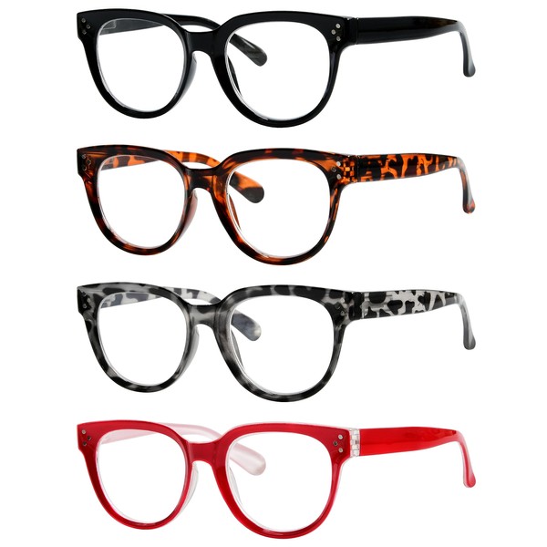 Eyekepper 4-packing Thick Sturdy Reading Glasses Women Stylish Readers