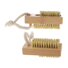 Minkissy Nail Art Cleaning Brush Set 2pcs Wooden Nail Brushes for Cleaning Gentle for Women