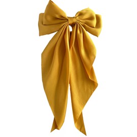 Satin Big Ribbon Barrette Yellow Ribbon Clip Lolita Yume Cute Gothic Lolita Hair Clip Hairpin Hair Accessory