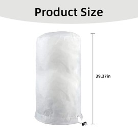 1 x plant protection winter, white frost protection cover, 0.8 x 1 m, plant protection cover with drawstring closure, reusable, plant antifreeze for potted plants, flowers, balcony plants.