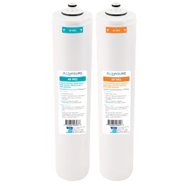 Aquasure ‎‎Premier Series Stage 1 Sediment & Stage 2 Carbon Block Replacement Water Filter Cartridge Bundle AF-PRE12, for AS-PR75/100 4-Stage Reverse Osmosis RO Under Sink Water Filtration System
