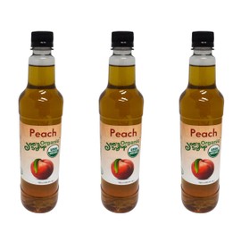 Joe’s Syrup Organic Flavored Syrup, Organic Peach, 750 ml (3 Pack)