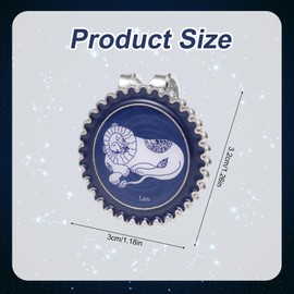 lasuroa Stylish Constellation-Themed Golf Ball Marker & Magnetic Hat Clip Set, Durable Iron Ball Marker with Hat Clip Blue Golf Accessories for Men Hats Gloves(Leo)