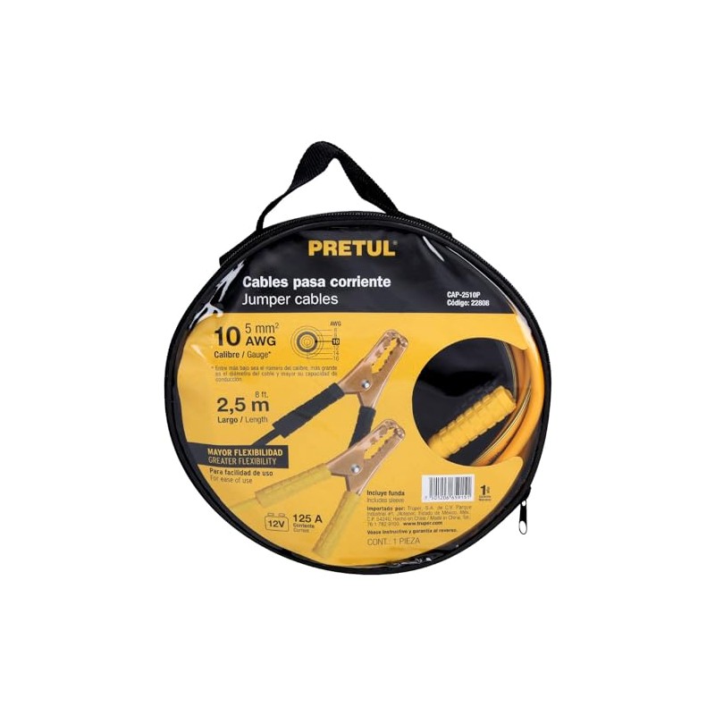 Pretul CAP-2510P, Cables pasa corriente, 2.5 m, calibre 10 AWG