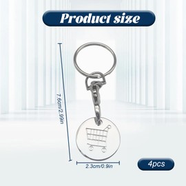 hioseyre 4-pack Unisex Trolley Token Keyrings, White
