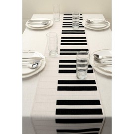 KEY SPRING Piano Table Runner(12 X 72 inch) for Wedding Table Decor, Bridal Shower, Birthday Party, Housewarming Gift, Dining Room, Cotton & Linen