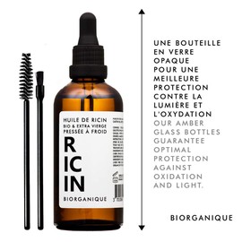 Organic Castor Oil 100% Pure, Natural and Cold Pressed - 100 ml - Care for Hair, Eyelashes, Nails and Skin