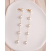Long Pearl Dangle Earrings for Women 14K Gold Plated Sterling