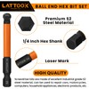 Ball End Hex Head Allen Wrench Drill Bit Set, LATTOOK
