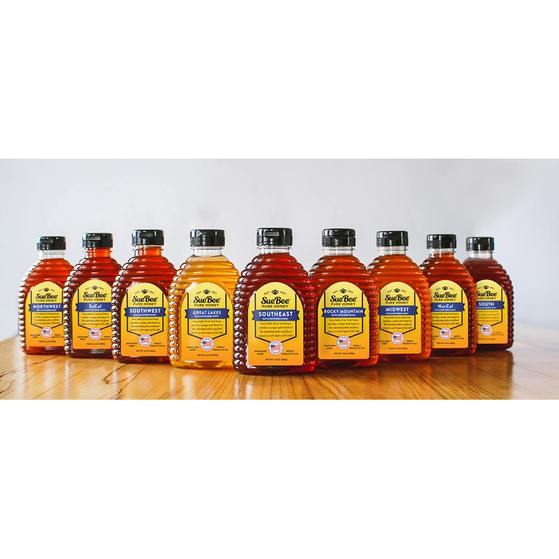 Sue Bee Honey Regional Midwest USA Honey, Strained, Unfiltered Beekeeper-Owned