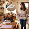 OUTFANDIA 4 Pack Plastic Basket for Organizing, Stackable A4 Paper
