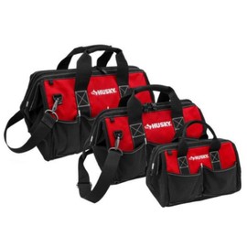 Husky 18 in., 15 in. and 12 in. Tool Bag Combo in Red