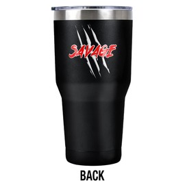 LOGOVISION Savage Claw Mark Red And Black Stainless Steel Tumbler 30 oz Coffee Travel Cup, Vacuum Insulated & Double Wall with Leakproof Sliding Lid | Great for Hot Drinks and Cold Beverages
