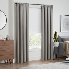 ECLIPSE Kylie Total Privacy Blackout Cordless Polyester Lined Window Roman Shade for Living Room, 33 in x 64 in, White