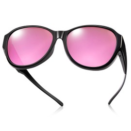 TINHAO Women's Over Glasses, Polarized Over Sunglasses, Over Glasses, Polarized Lenses, UV Protection, Small Face Effect, Driving/Travel/Fishing, Polarized Fashion Sunglasses, Style 1 Black (Lenss: