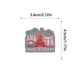 60pcs Amsterdam Stickers Decals Pack，Cute Cartoon Stickers Vinyl Reusable Non-Repeating Waterproof Vinyl for Kids Teens Adults，for Water Bottle Phone Laptop Guitar Scrapbook Skateboard Luggage