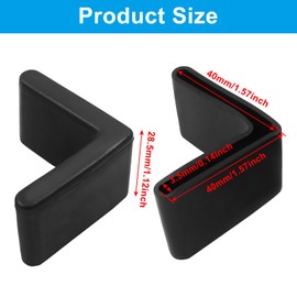 Auvotuis 16 PCS Rubber Angle Iron Caps 1-1/2inch/40mm, L Shaped Furniture Angle Iron Leg Foot Cover Bed Frame End Caps Furniture Pads Protector for Shelf Rack Bed