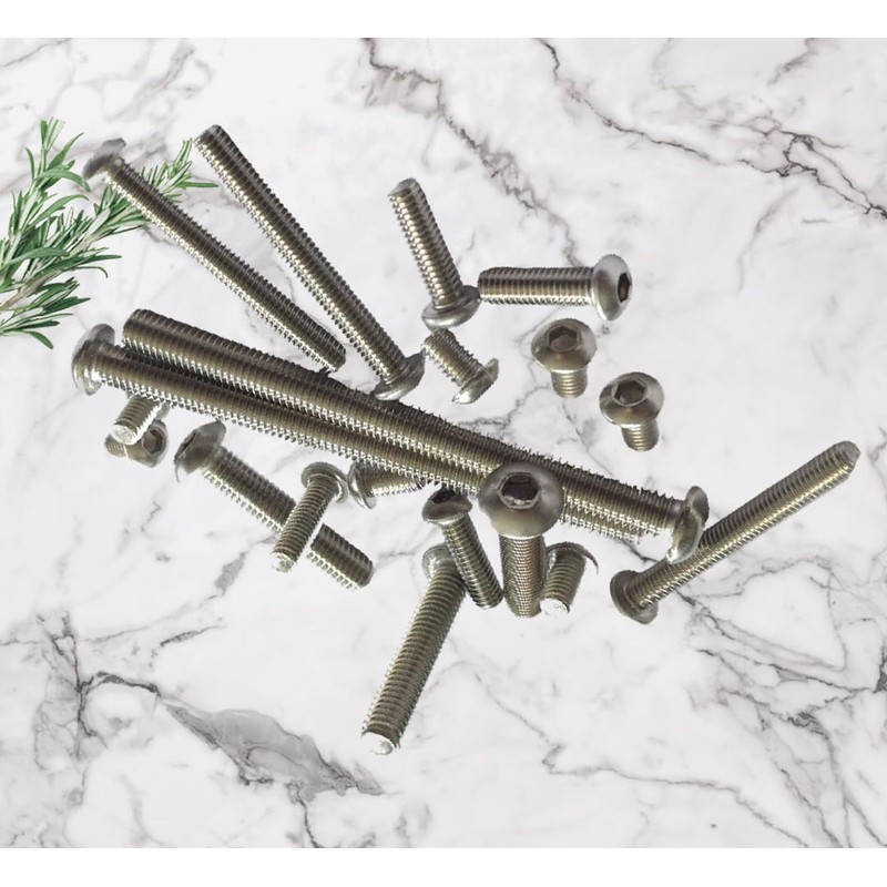 M6 x 80mm Hex Socket Button Machine Bolt Fully Threaded