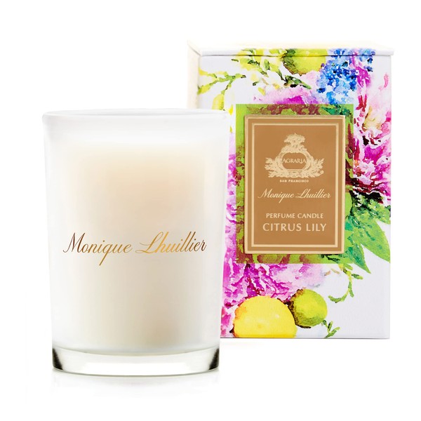 AGRARIA Monique Lhuillier Citrus Lily Scented 7oz Perfume Candle - Premium Soy-Based Wax